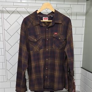 Wrangler Pearl Snap Western Shirt Men’s 2XLT Plaid Snap Button